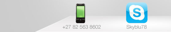 Cell:+27 82 563 8602 | Skype Skyblu78